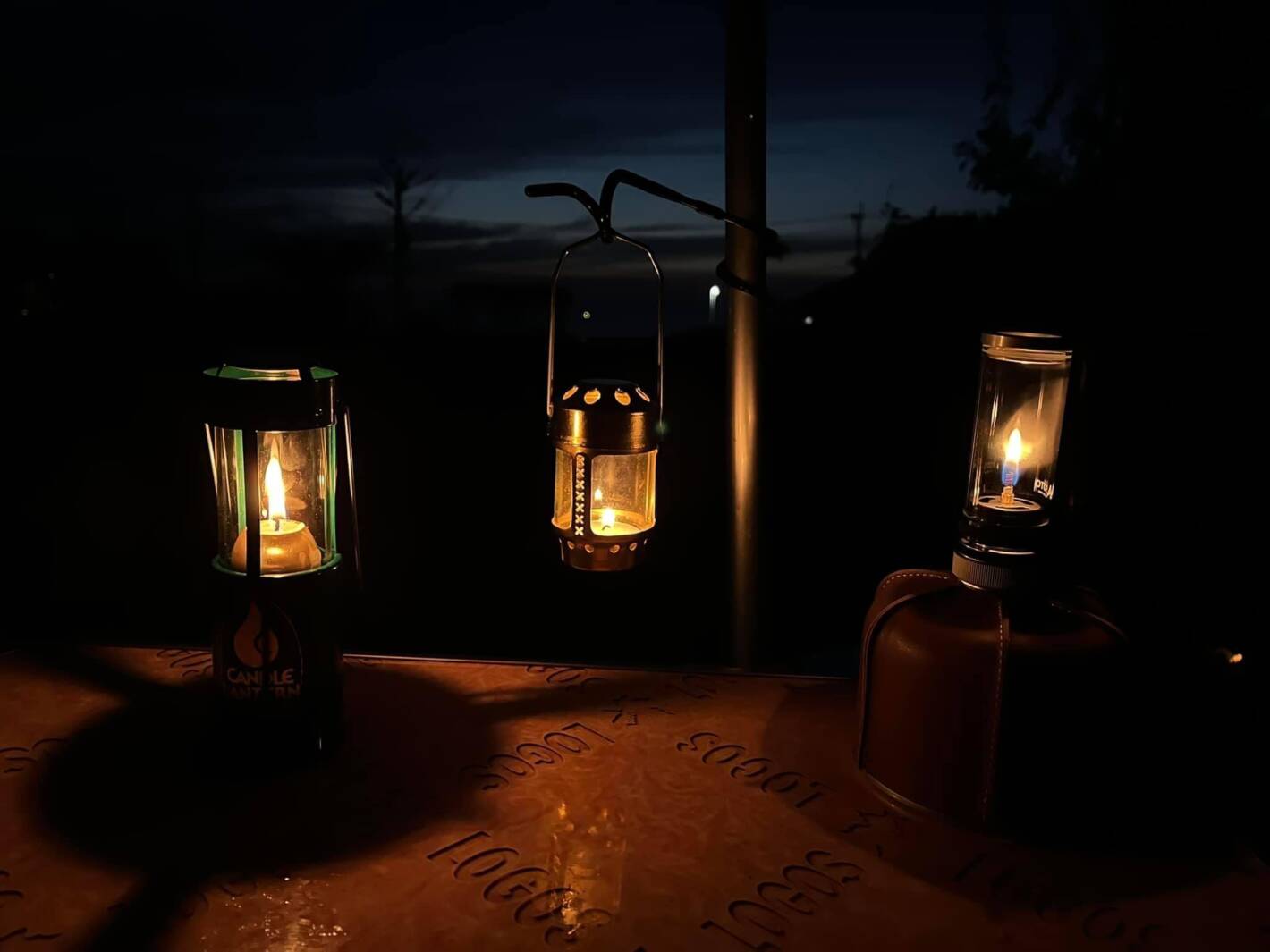 Three lanterns